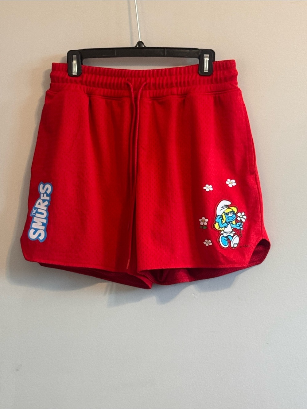 The Smurfs Smurfette Red Mesh Athletic Shorts Size L Cartoon